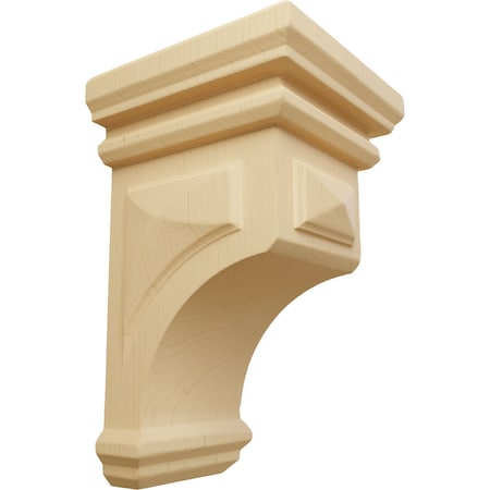 Ekena Millwork 3 1/2"W x 3 3/4"D x 6"H Mini Woodruff Wood Corbel, Alder CORW03X03X06WFAL